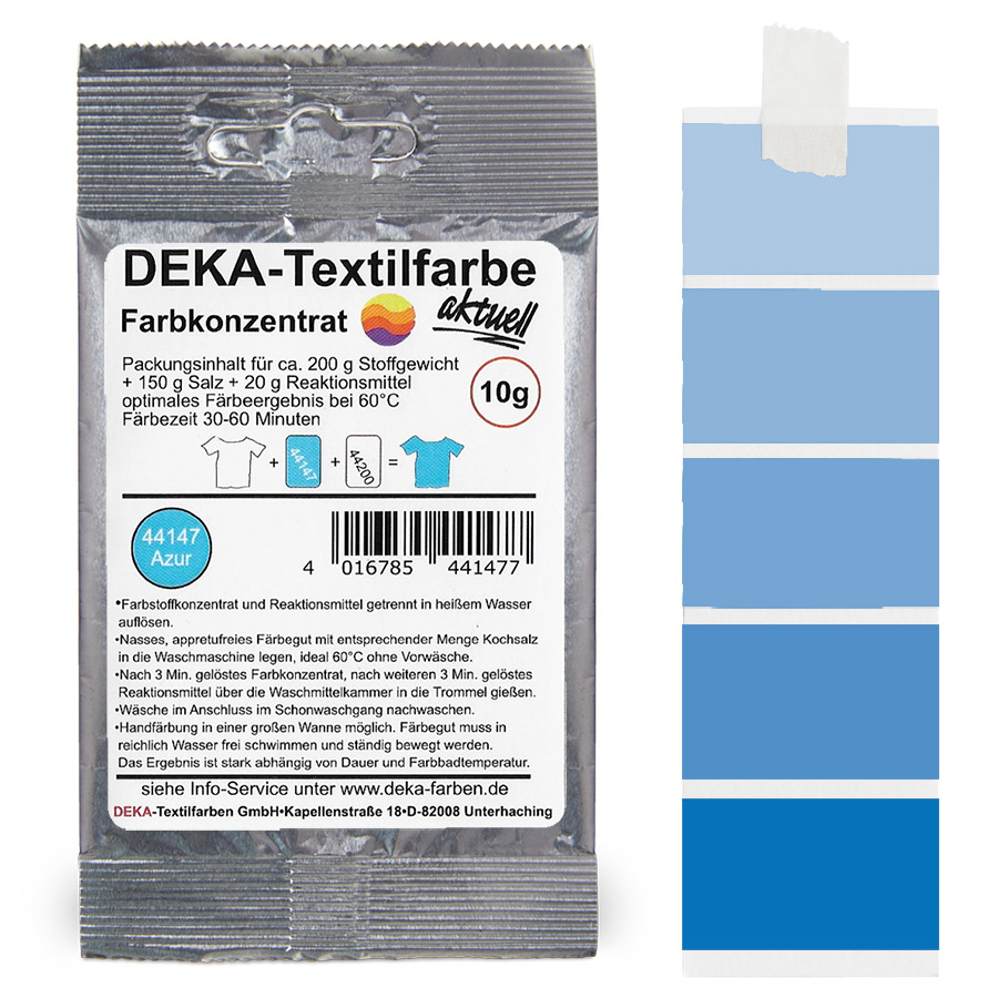 DEKA aktuell Azur 10 g Beutel DEKA aktuell Textilfarbe Azur 10 g mit Farbverlauf