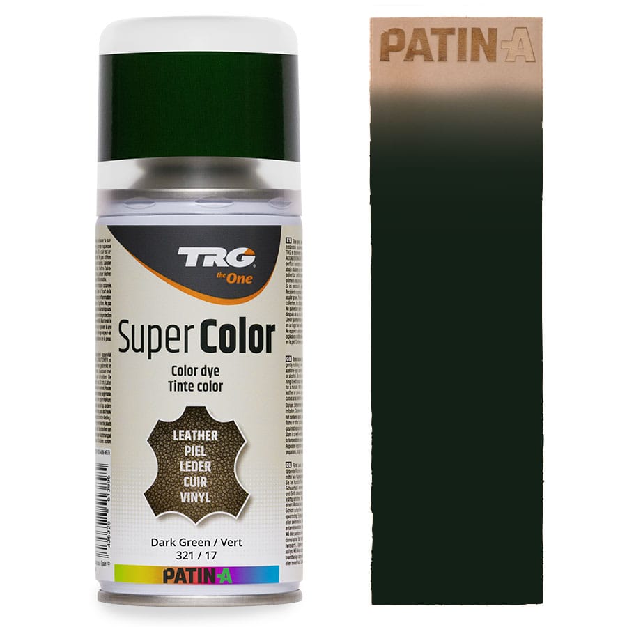 TRG SuperColor 321 Dark Green TRG SuperColor Lederfarbspray Dark Green 321 mit Farbmuster