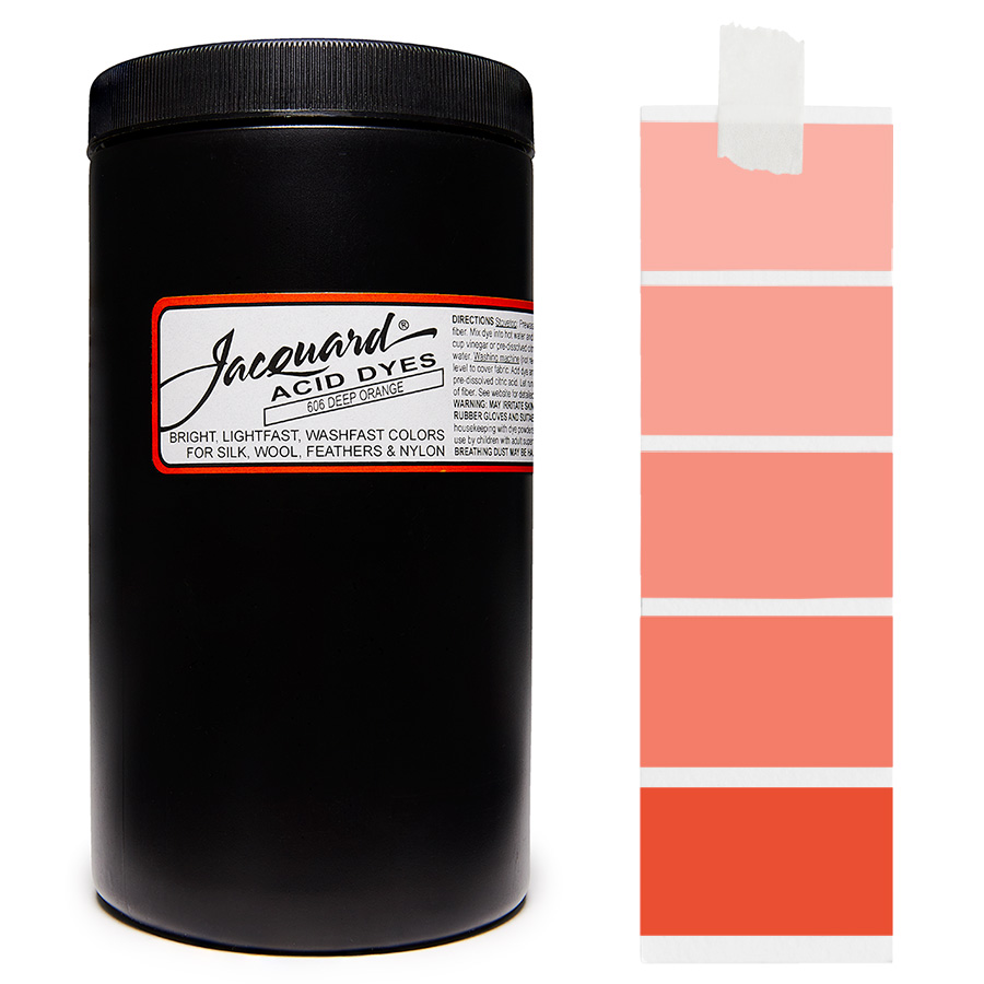 Deep Orange 606  - Jacquard Acid Dye Textilfarbe - 450g - 1lb - leuchtende, neonfarbe, schnell waschende Farbe für Nylon, Seide, Wolle und Federn