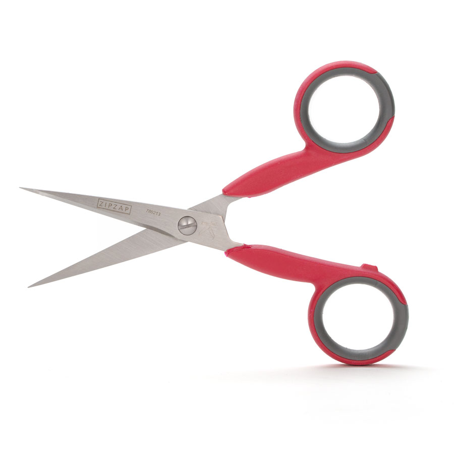 ZipZap Stickschere 13 cm ZipZap Stickschere 13 cm geöffnet mit rot-grauen Griffen