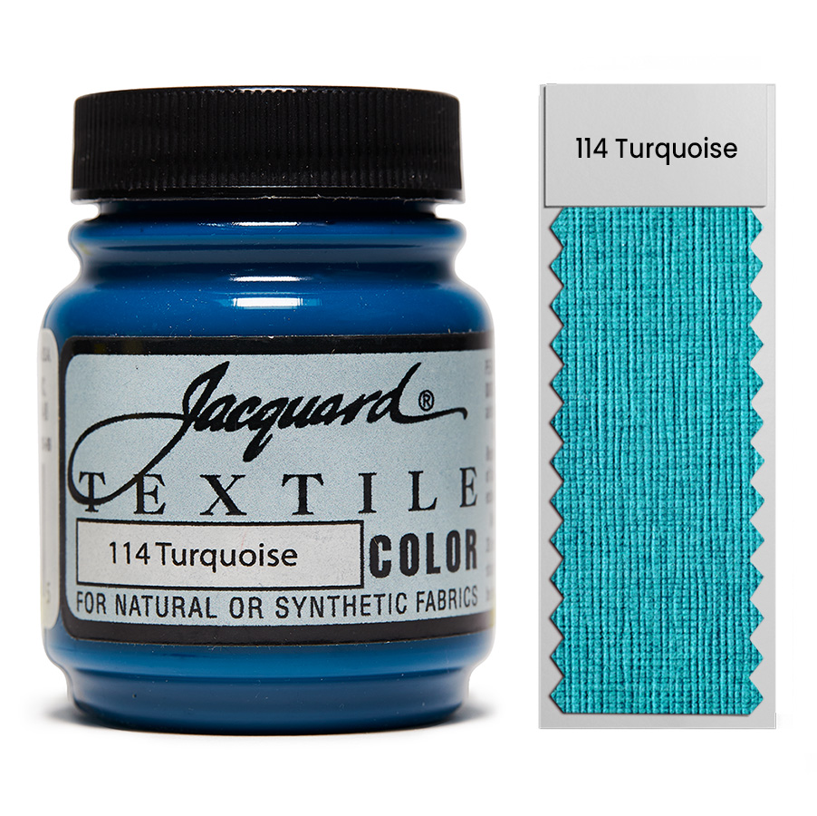 Jacquard Textile Color 114 Turquoise 67 ml Dose Jacquard Textile Color 114 Turquoise 67 ml mit Farbaufstrich, Stoffmalfarbe