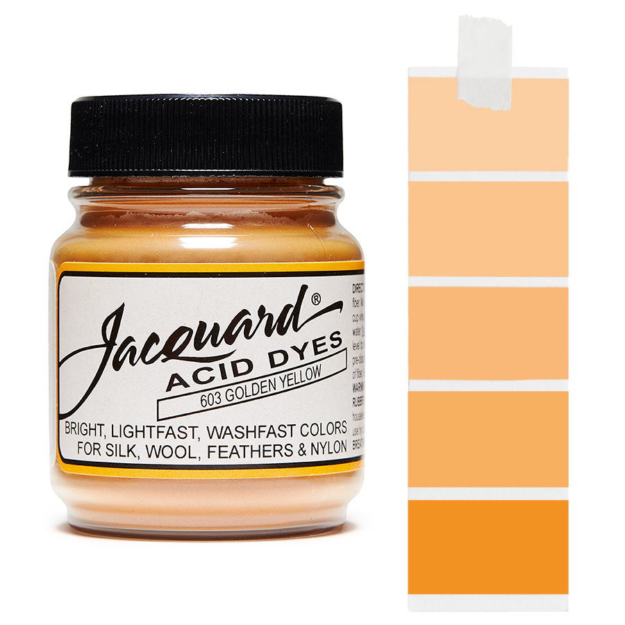 Jacquard Acid Dye 603 Golden Yellow 14 g Dose Jacquard Acid Dye 603 Golden Yellow 14 g mit Farbverlauf für Wolle und Seide