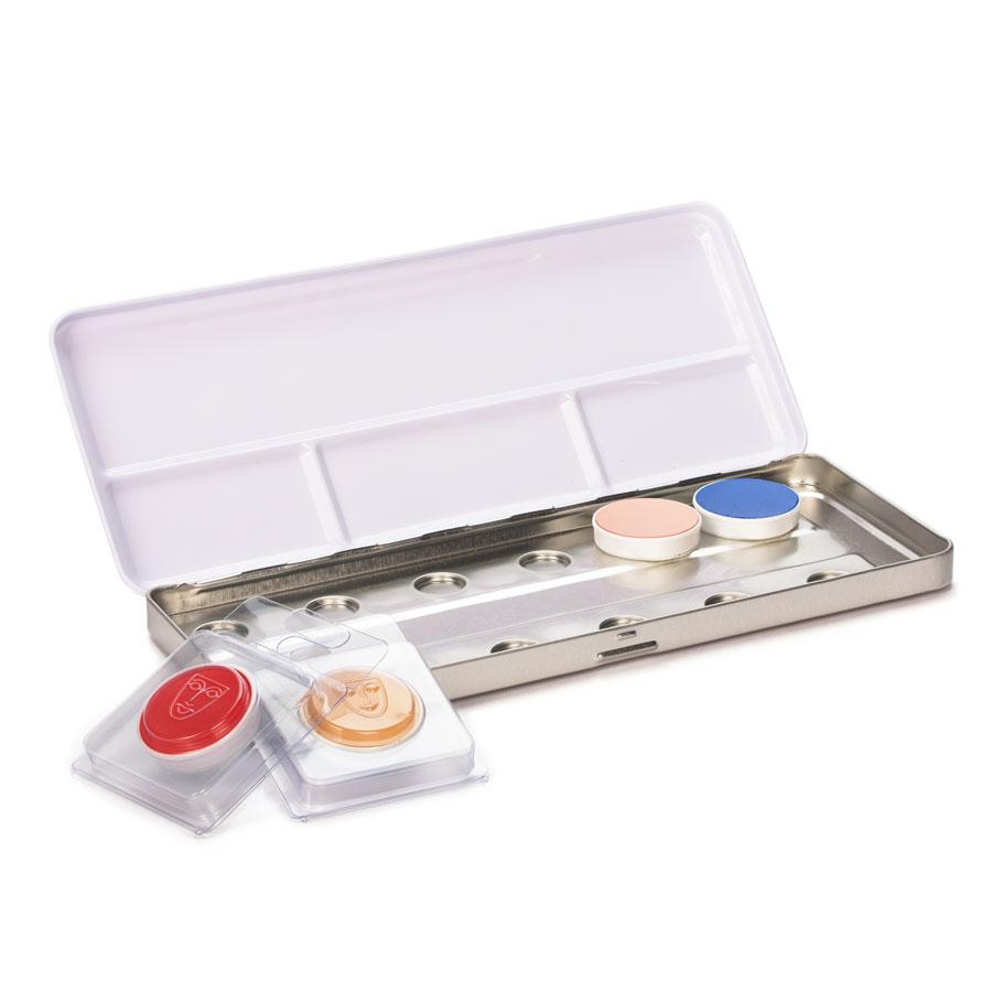 Kryolan Leer-Palette Kryolan Leerpalette aus Metall, befüllbar, mit Farbnäpfchen