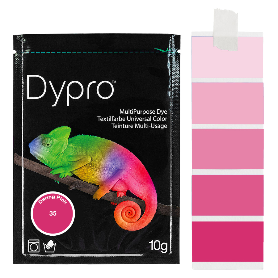 Dypro (Dylon) Textilfarben sind die am stärksten pigmentierten Textilfarben mit intensiven Farbtönen zum Färben von Polyamid/Nylon, Elasthan, Mischgewebe und Naturfasern.