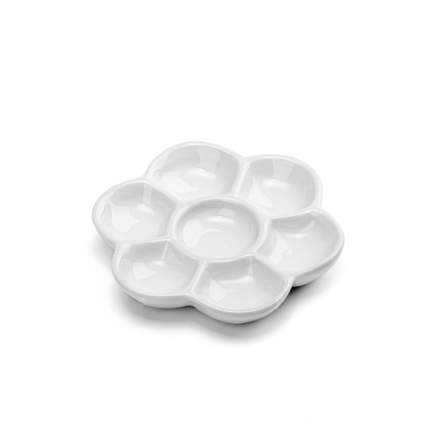 Porzellan Mischpalette Blumenform mit 7 Mulden - Klein