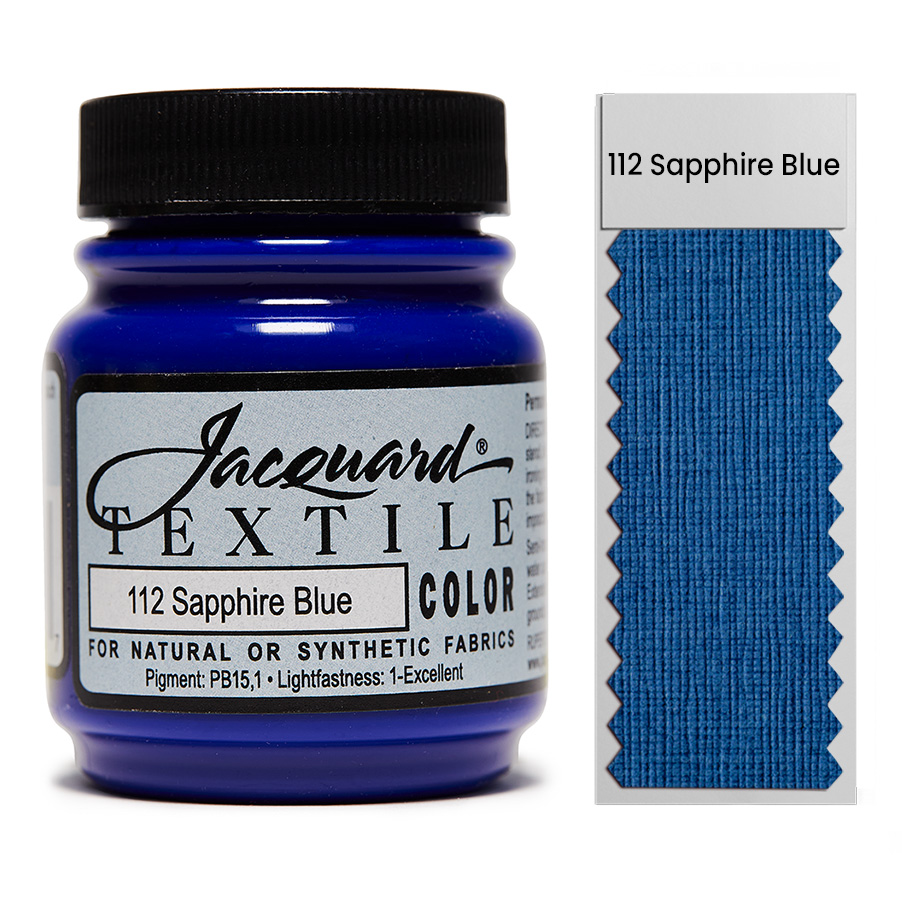 Jacquard Textile Color 112 Sapphire Blue 67 ml Dose Jacquard Textile Color 112 Sapphire Blue 67 ml mit Farbaufstrich, Stoffmalfarbe