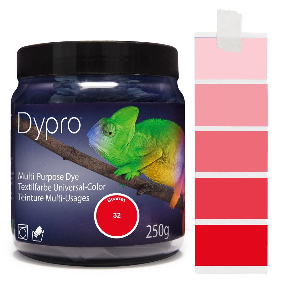Dypro (Dylon) Textilfarben sind die am stärksten pigmentierten Textilfarben mit intensiven Farbtönen zum Färben von Polyamid/Nylon, Elasthan, Mischgewebe und Naturfasern.