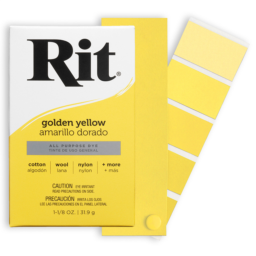 Rit All-Purpose Dye Golden Yellow Schachtel Rit All-Purpose Dye Pulver Golden Yellow 31,9 g mit Farbverlauf