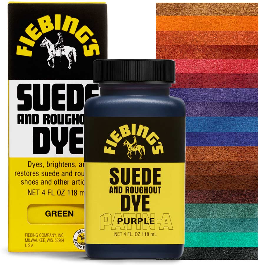 Fiebing's Suede & Rough-Out Dye Purple avec échantillons