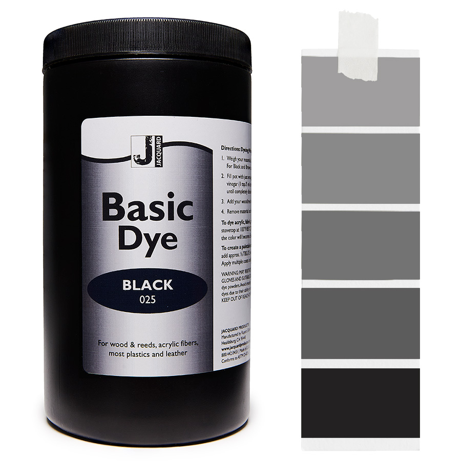 Jacquard Basic Dye 025 Black 450 g Pot Jacquard Basic Dye 025 Black 450 g avec dégradé, pour acrylique, bois et plumes