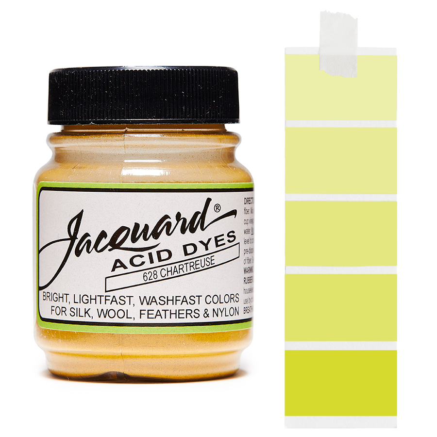 Jacquard Acid Dye 628 Chartreuse 14 g Dose Jacquard Acid Dye 628 Chartreuse 14 g mit Farbverlauf für Wolle und Seide