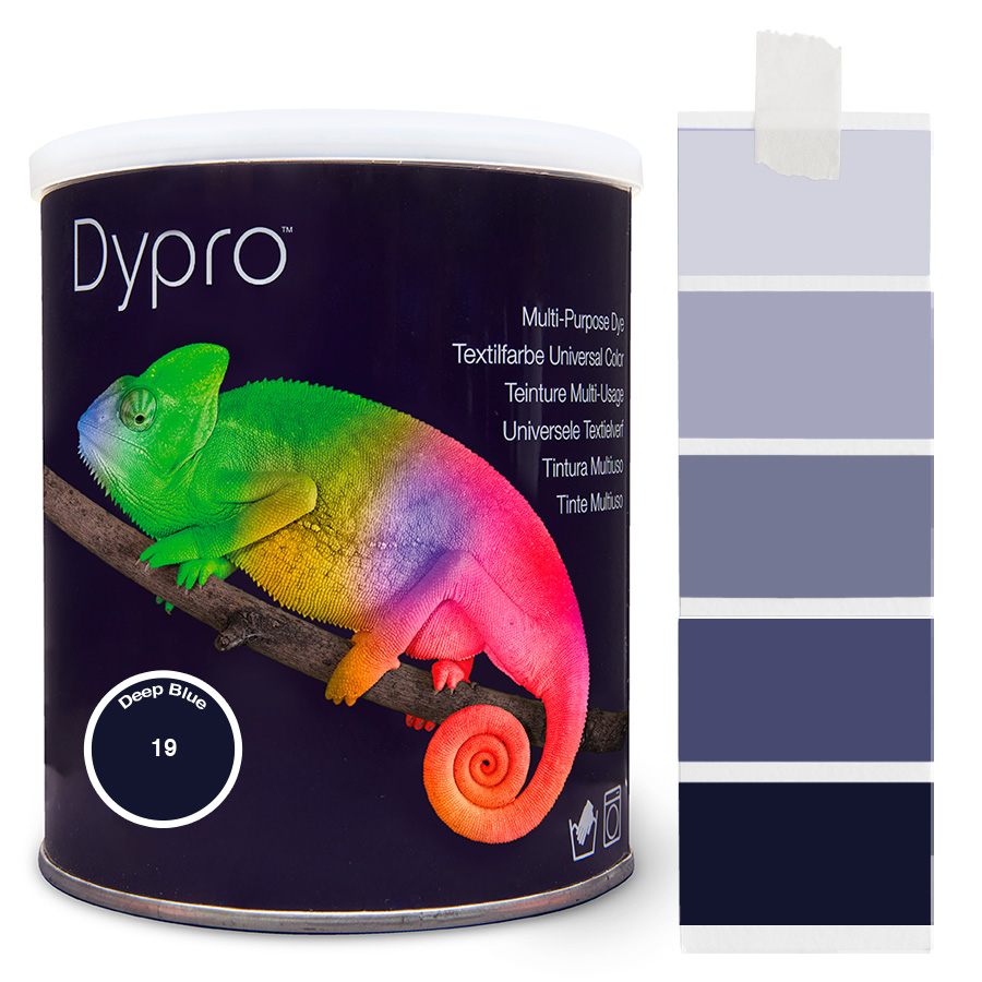 Dypro Deep Blue 500 g Dose Dypro Universal-Color Textilfarbe Deep Blue 500 g mit Farbverlauf