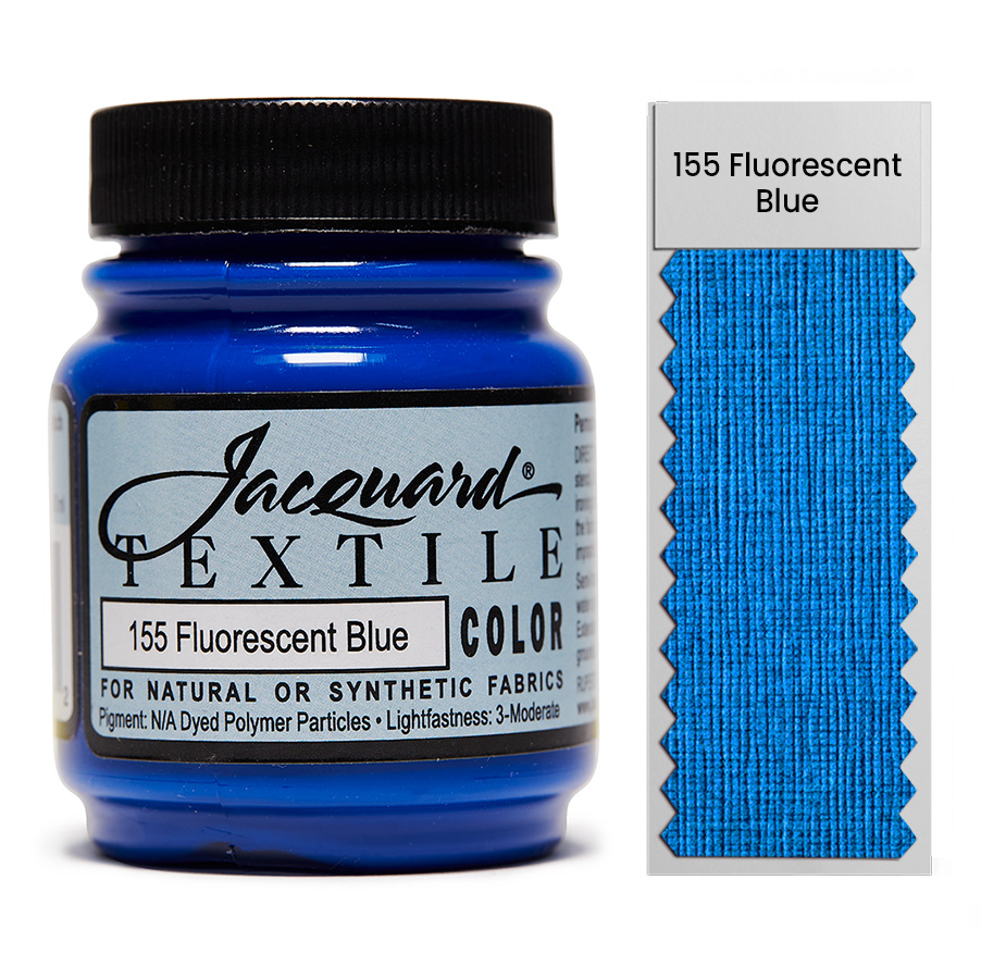 Jacquard Textile Color 155 Fluorescent Blue 67 ml Dose Jacquard Textile Color 155 Fluorescent Blue 67 ml mit Farbaufstrich, Stoffmalfarbe