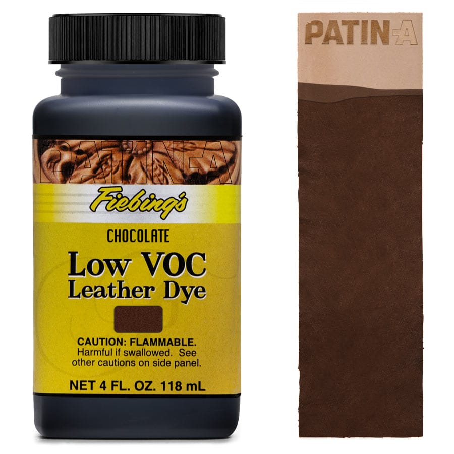 Fiebing's Low VOC Dye, eine lösungsmittelarme Lederfarbe zum intensiven Färben von Leder in 12 leuchtenden Farbtönen.
