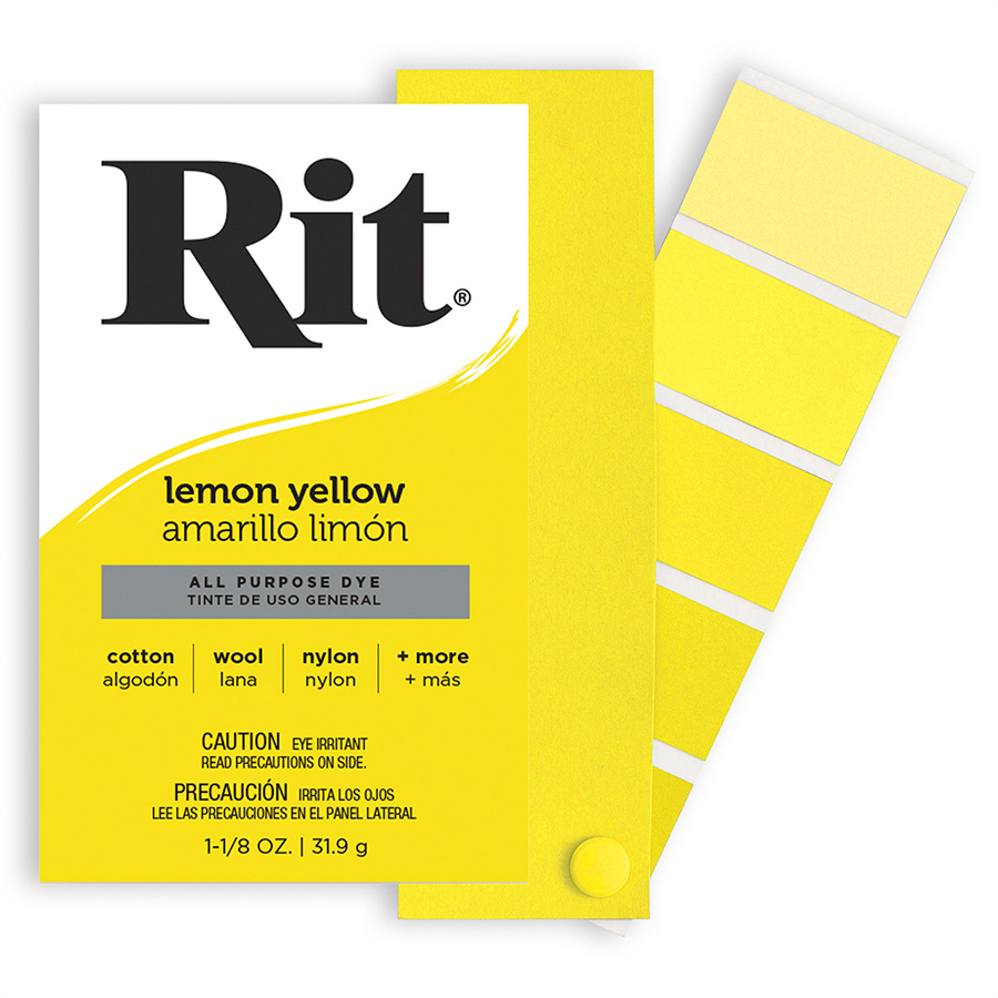 Rit All-Purpose Dye Yellow Schachtel Rit All-Purpose Dye Pulver Yellow 31,9 g mit Farbverlauf