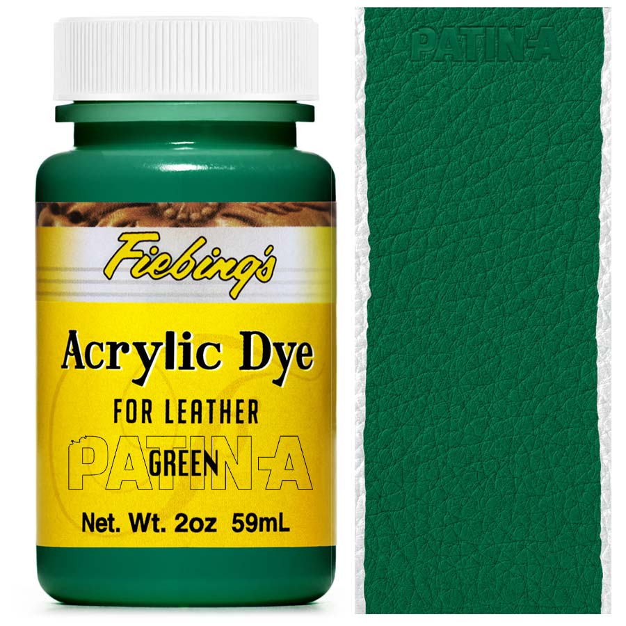 Acrylic Dye 59 ml Green Fiebing's Acrylic Dye 59 ml Green, deckende Lederfarbe, mit Farbmuster