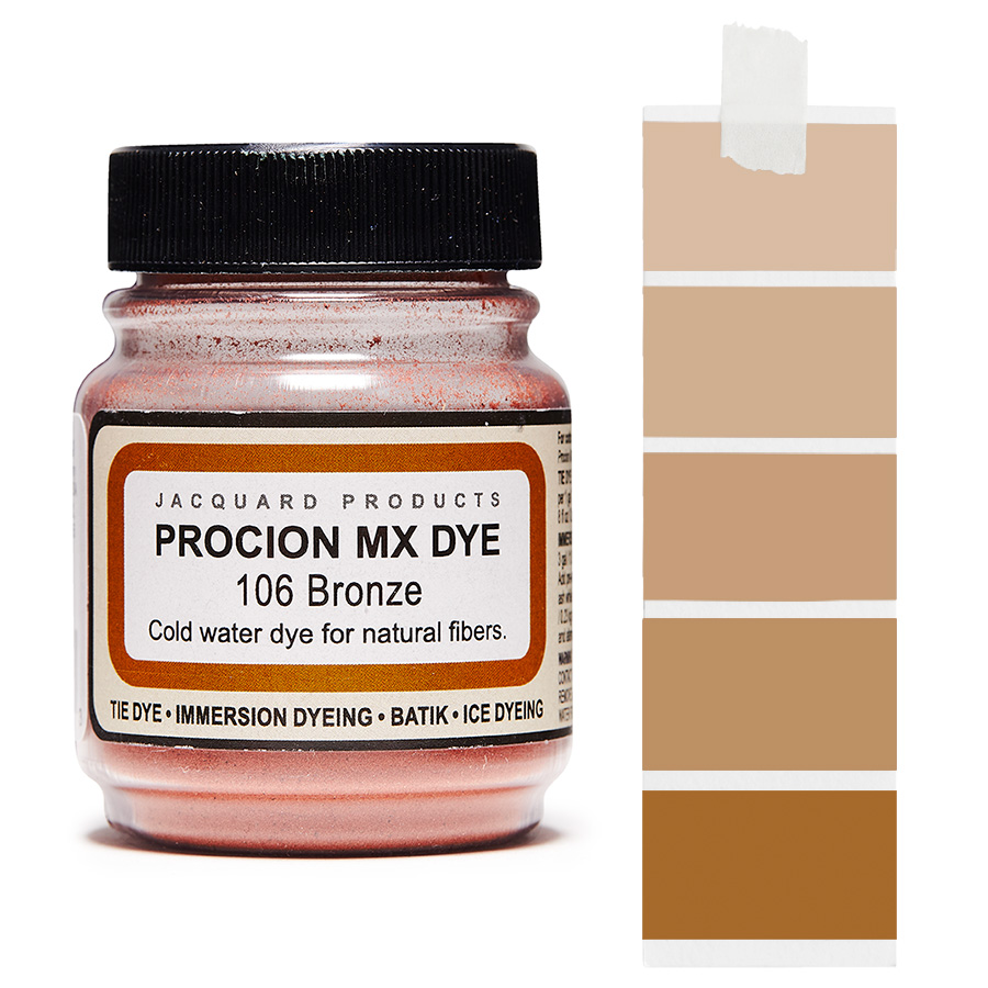 Jacquard Procion MX 106 Bronze 18,7 g Dose Jacquard Procion MX 106 Bronze 18,7 g mit Farbverlauf, Kaltwasser-Textilfarbe