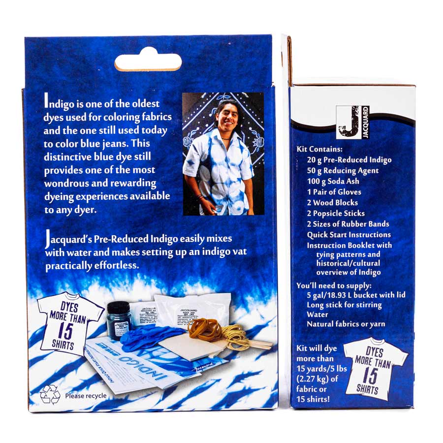 Indigo Tie Dye Kit dos Dos de la boîte Jacquard Indigo Tie Dye Kit avec instructions