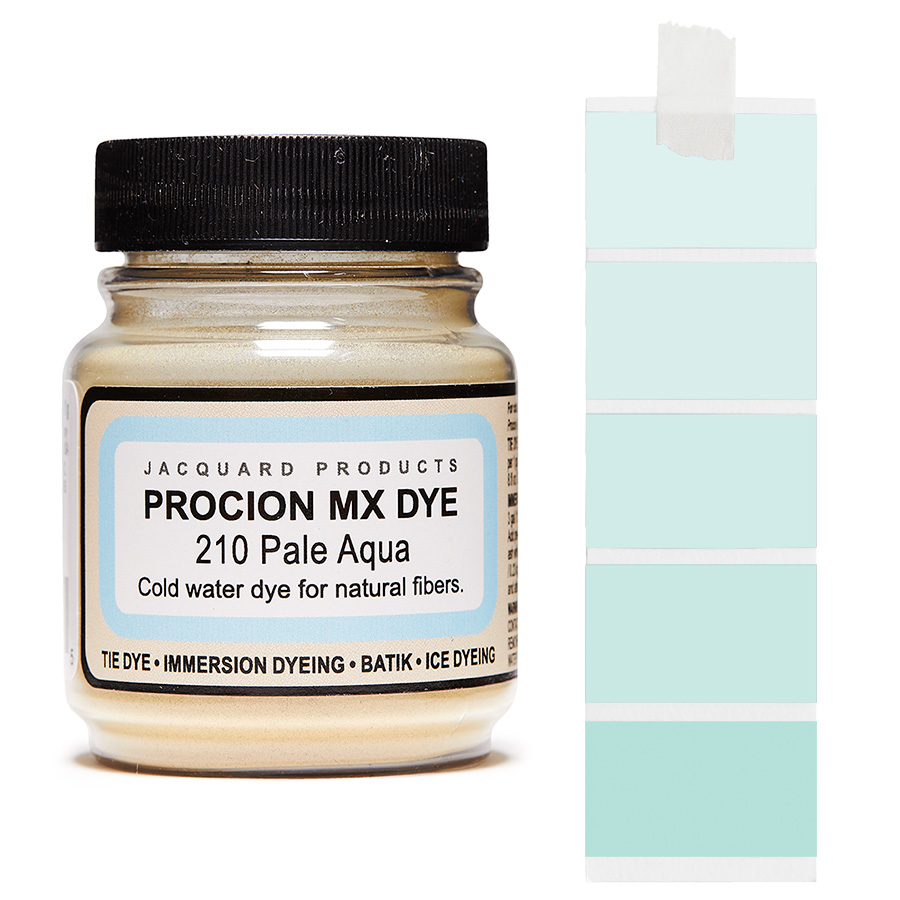 Jacquard Procion MX 210 Pale Aqua 18,7 g Dose Jacquard Procion MX 210 Pale Aqua 18,7 g mit Farbverlauf, Kaltwasser-Textilfarbe