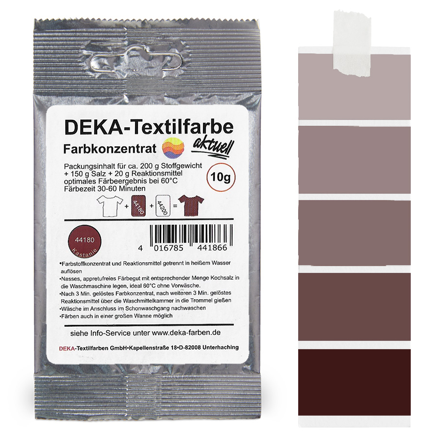 DEKA aktuell Kastanie 10 g Beutel DEKA aktuell Textilfarbe Kastanie 10 g mit Farbverlauf