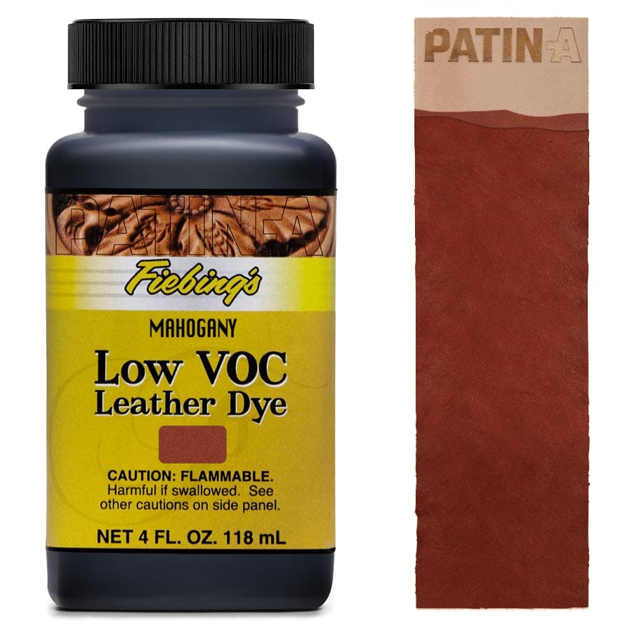Fiebing's Low VOC Dye, eine lösungsmittelarme Lederfarbe zum intensiven Färben von Leder in 12 leuchtenden Farbtönen.