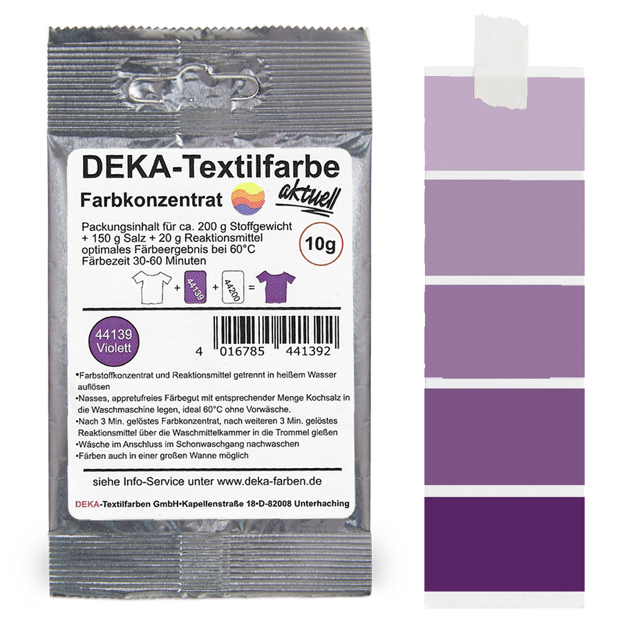 DEKA aktuell Violett 10 g Beutel DEKA aktuell Textilfarbe Violett 10 g mit Farbverlauf