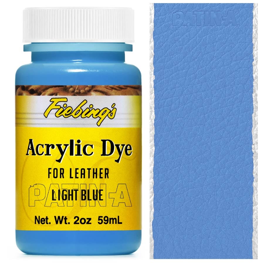 Acrylic Dye 59 ml Light Blue Fiebing's Acrylic Dye 59 ml Light Blue, deckende Lederfarbe, mit Farbmuster