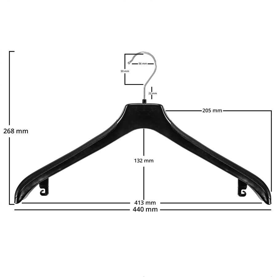 The jacket hanger from Cortec with a width of 44 cm is perfect for men's jackets, coats, pullovers, suits or jackets.
