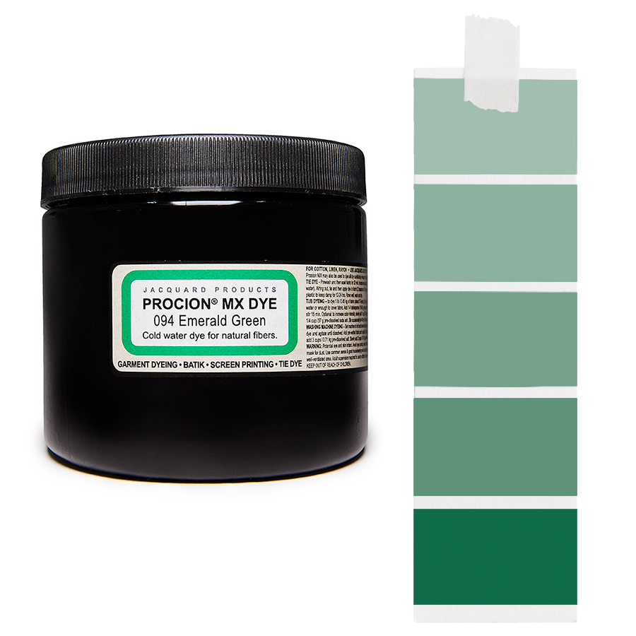 Jacquard Procion MX 094 Emerald Green 227 g Dose Jacquard Procion MX 094 Emerald Green 227 g mit Farbverlauf, Kaltwasser-Textilfarbe