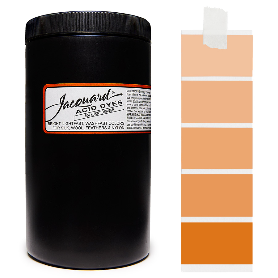 Burnt Orange 604  - Jacquard Acid Dye Textilfarbe - 450g - 1lb - leuchtende, neonfarbe, schnell waschende Farbe für Nylon, Seide, Wolle und Federn