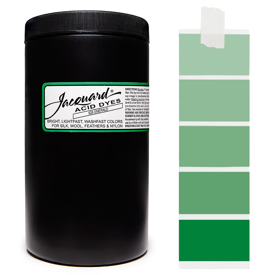 Jacquard Acid Dye 629 Emerald 450 g Dose Jacquard Acid Dye 629 Emerald 450 g mit Farbverlauf für Wolle und Seide