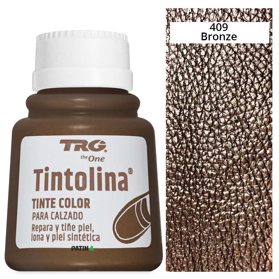 Tintolina Metallic 409 25 ml TRG Tintolina Metallic Lederfarbe 25 ml, 409 Bronze, mit Farbmuster
