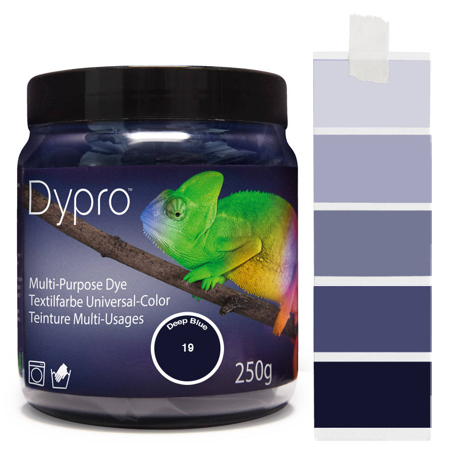 Dypro Deep Blue 250 g Dose Dypro Universal-Color Textilfarbe Deep Blue 250 g mit Farbverlauf