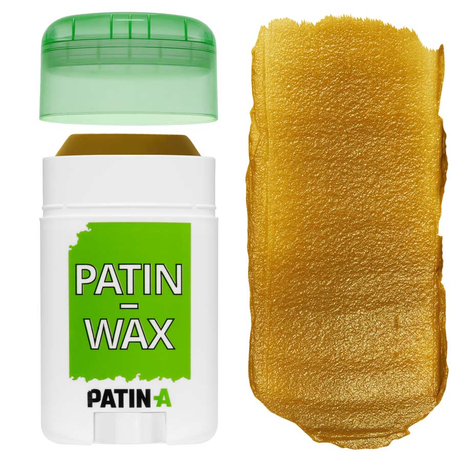 PATIN-WAX Stick Yellow Ochre PATIN-WAX Patinierstift Yellow Ochre mit Farbaufstrich