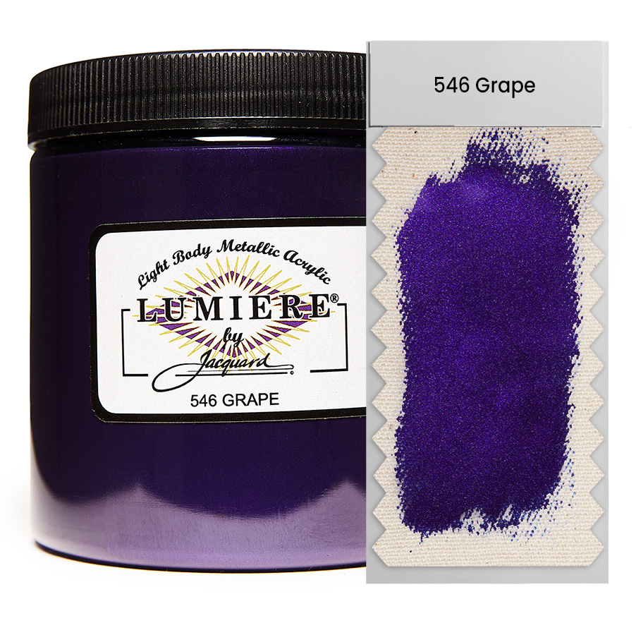 Jacquard Lumiere 546 Grape 236 ml Dose Jacquard Lumiere 546 Grape 236 ml mit Farbaufstrich, Metallic- und Perlglanzfarbe