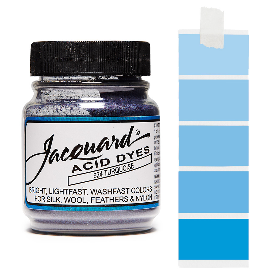 Jacquard Acid Dye 624 Turquoise 14 g Dose Jacquard Acid Dye 624 Turquoise 14 g mit Farbverlauf für Wolle und Seide