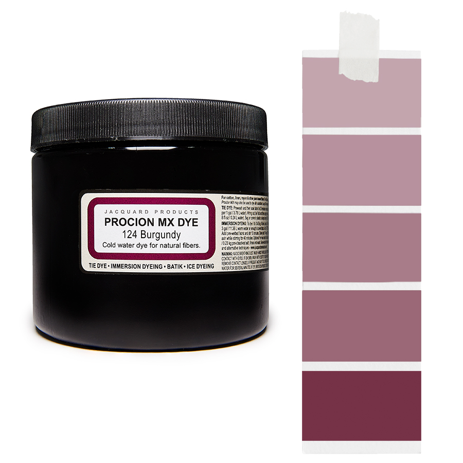 Jacquard Procion MX 124 Burgundy 227 g Dose Jacquard Procion MX 124 Burgundy 227 g mit Farbverlauf, Kaltwasser-Textilfarbe