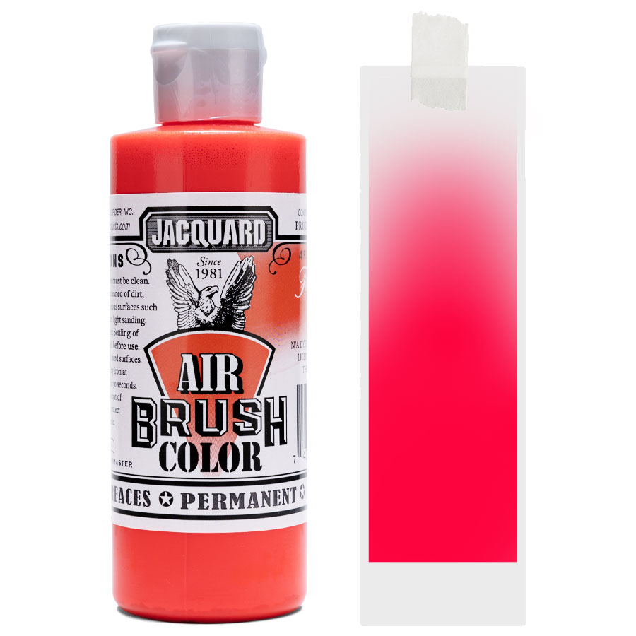 Jacquard Airbrush Fluoreszierend 408 Red Flasche Jacquard Airbrush Color Fluoreszierend 408 Red mit Farbmuster