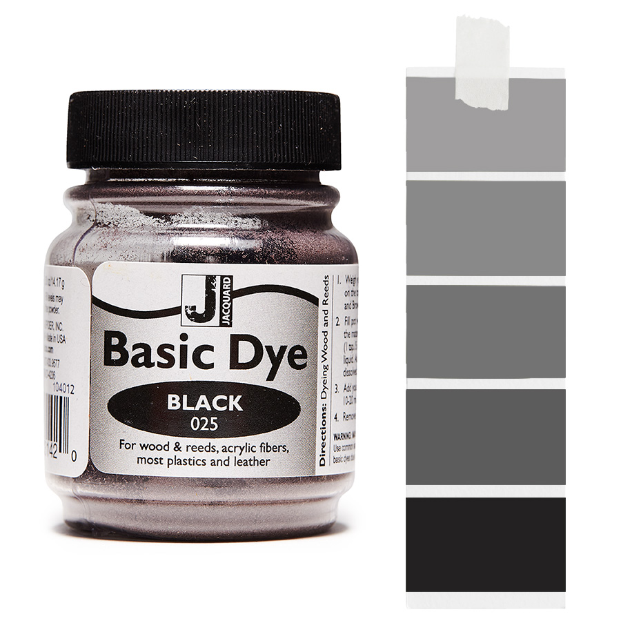 Jacquard Basic Dye 025 Black 14 g Dose Jacquard Basic Dye 025 Black 14 g mit Farbverlauf, für Polyacryl, Holz und Federn
