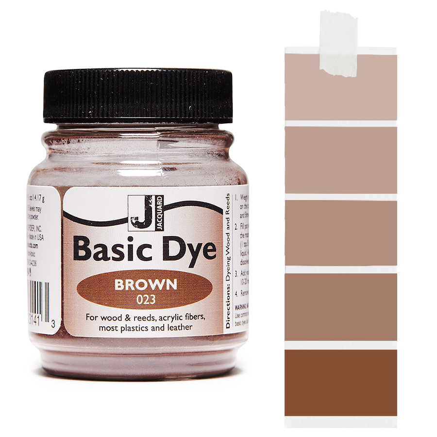 Jacquard Basic Dye 023 Brown 14 g Dose Jacquard Basic Dye 023 Brown 14 g mit Farbverlauf, für Polyacryl, Holz und Federn