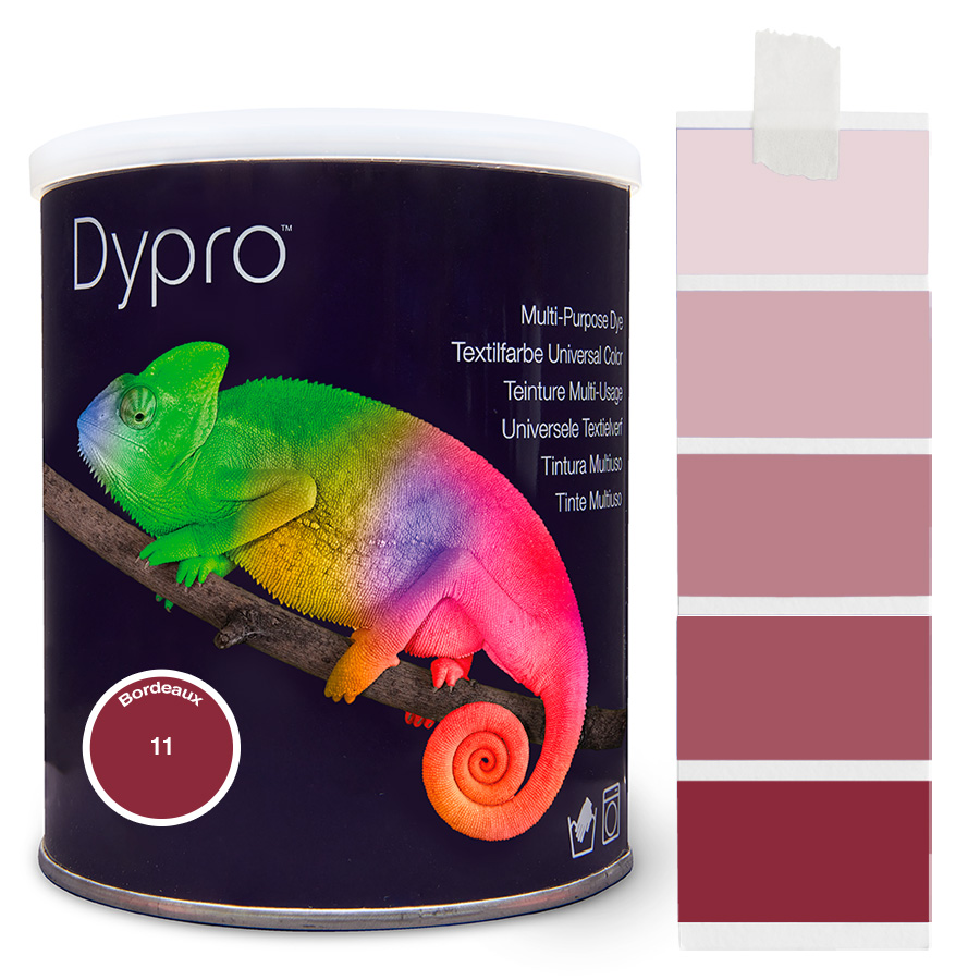 Dypro Bordeaux 500 g Dose Dypro Universal-Color Textilfarbe Bordeaux 500 g mit Farbverlauf