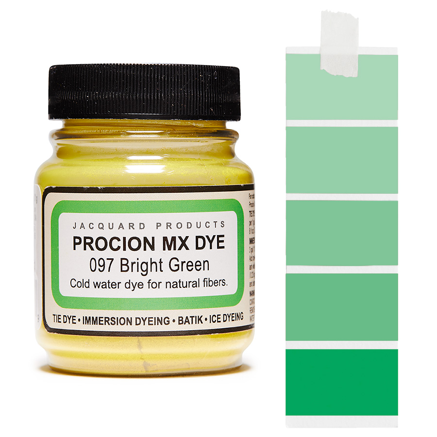 Jacquard Procion MX 097 Bright Green 18,7 g Dose Jacquard Procion MX 097 Bright Green 18,7 g mit Farbverlauf, Kaltwasser-Textilfarbe