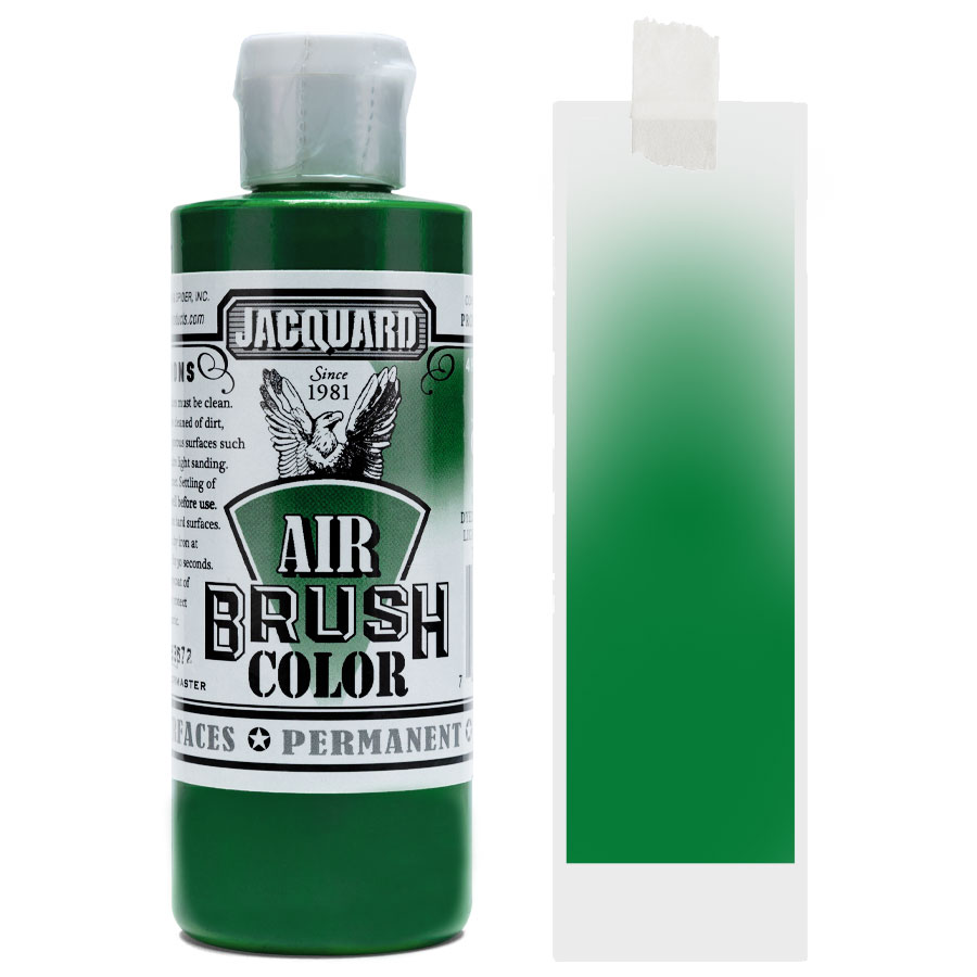 Jacquard Airbrush Bright 503 Green Flasche Jacquard Airbrush Color Bright 503 Green mit Farbmuster