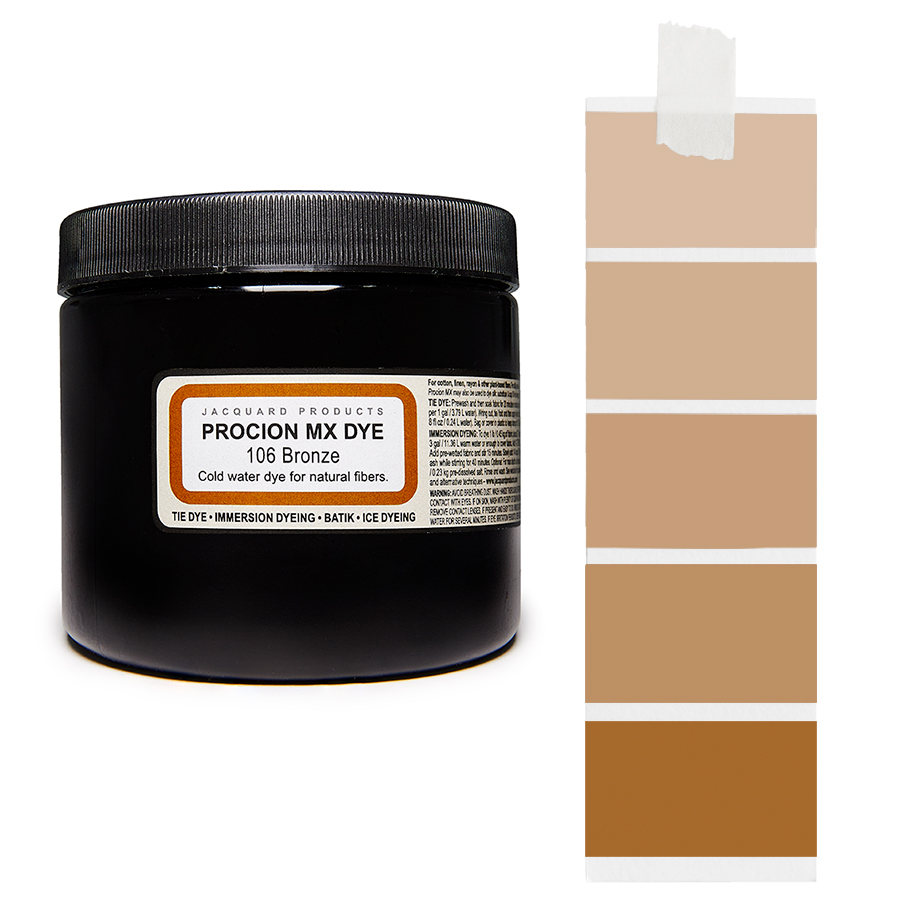 Jacquard Procion MX 106 Bronze 227 g Dose Jacquard Procion MX 106 Bronze 227 g mit Farbverlauf, Kaltwasser-Textilfarbe