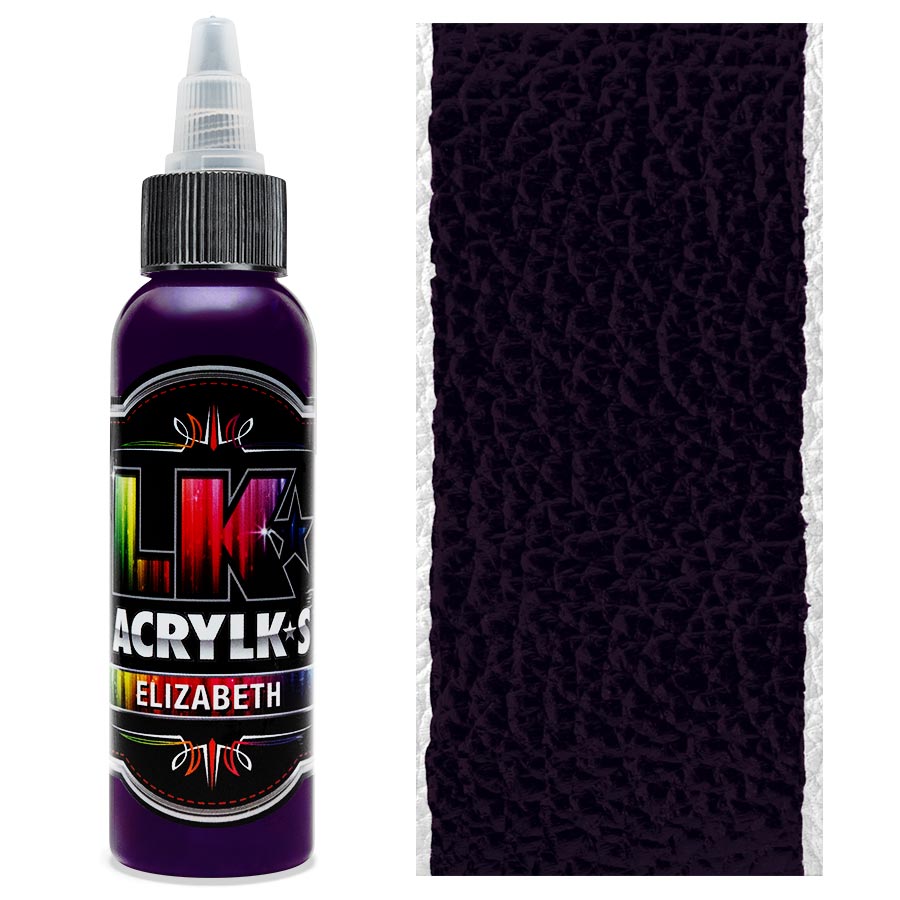 Liquid Kicks Acrylks Elizabeth - Violet LK ACRYLKS est la peinture ultime pour le cuir, la toile, le vinyle, le plastique, le métal, le papier, le bois et bien plus encore. Les LK ACRYLKS ont une valeur chromatique élevée et sont incroyablement faciles à mélanger. Les artistes aiment la passion