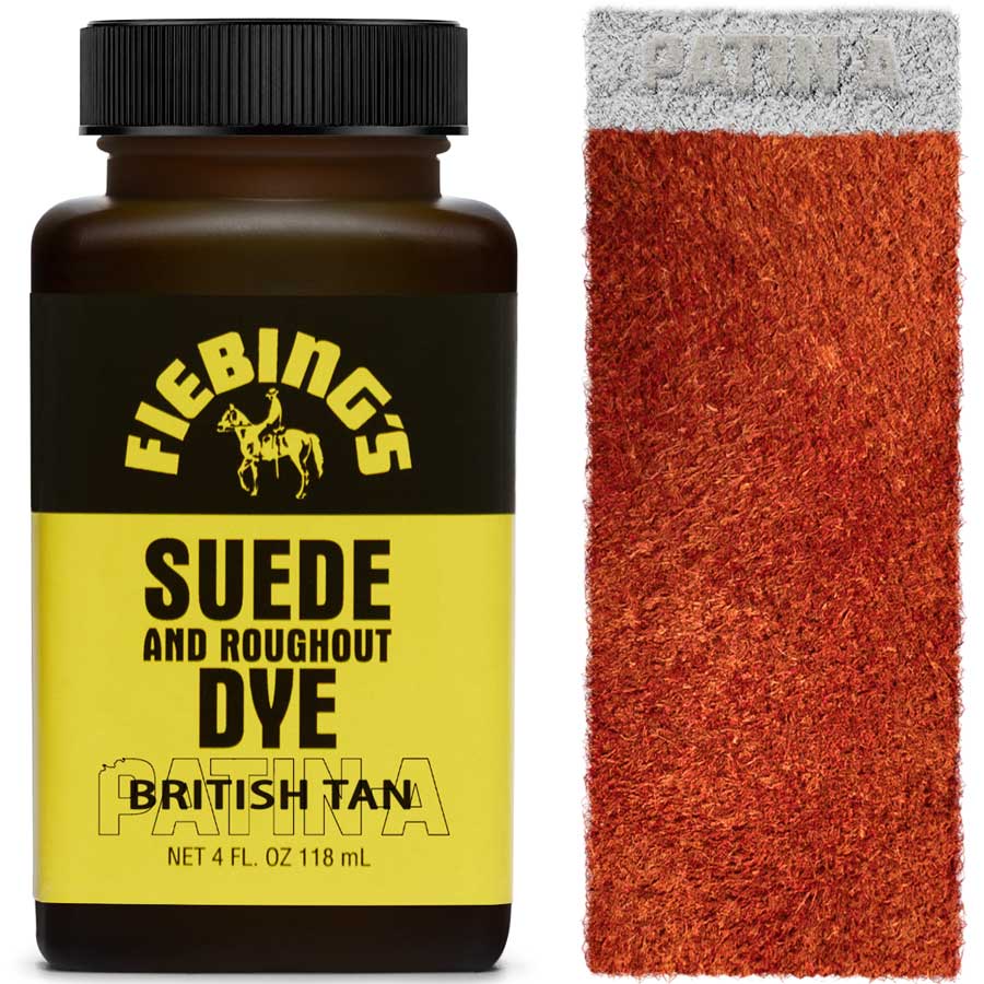 Fiebing's Suede & Rough-Out Dye, tief eindringende Lederfarbe für Wildleder und Rough-Out-Leder, erhältlich in 19 Farben.