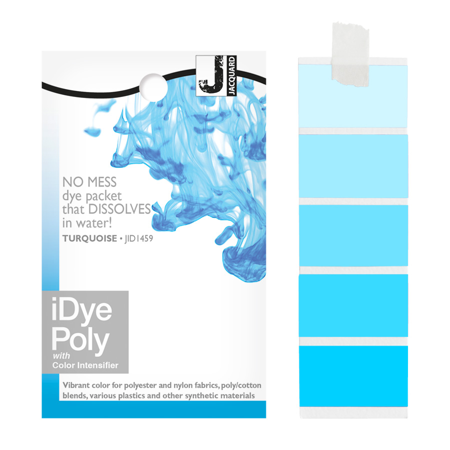 Jacquard iDye Poly 459 Turquoise 14 g Beutel Jacquard iDye Poly 459 Turquoise 14 g mit Farbverlauf, Textilfarbe für Polyester