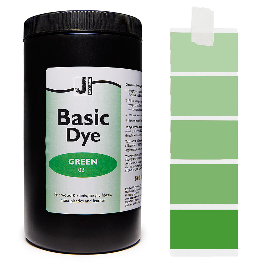 Jacquard Basic Dye 021 Green 450 g Pot Jacquard Basic Dye 021 Green 450 g avec dégradé, pour acrylique, bois et plumes