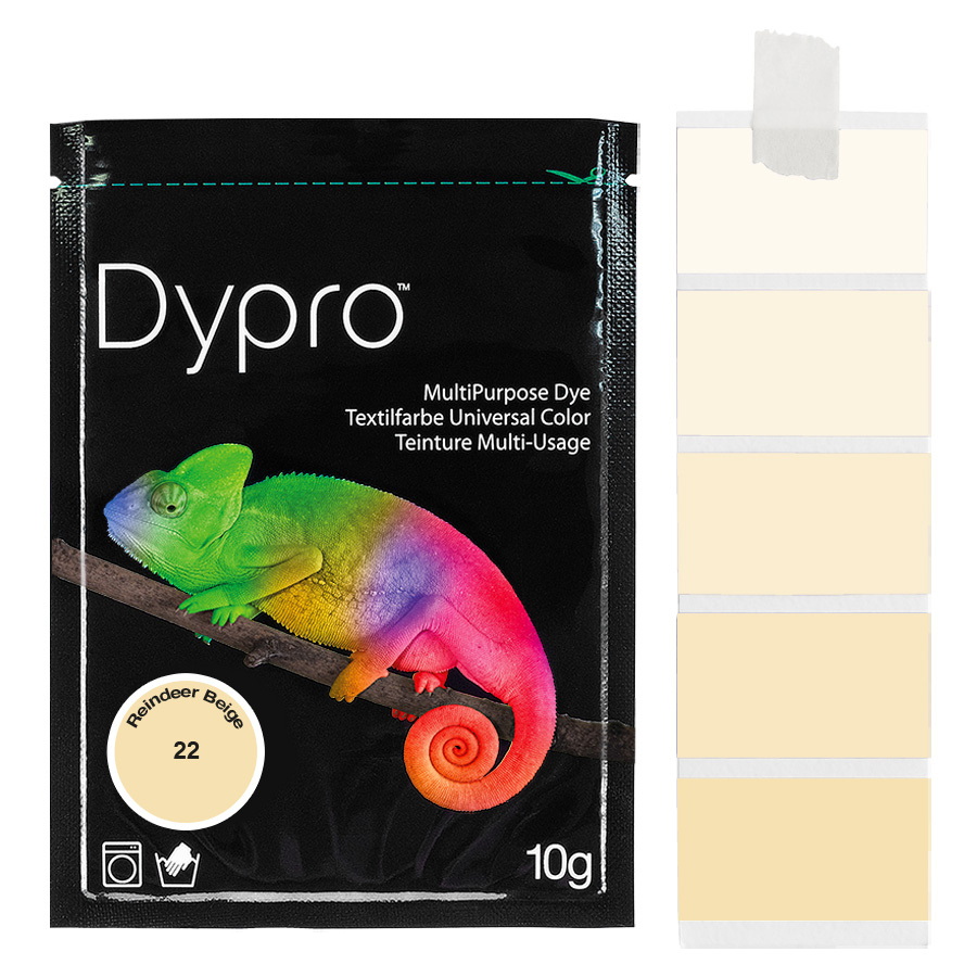 Dypro Reindeer Beige 10 g Beutel Dypro Universal-Color Textilfarbe Reindeer Beige 10 g mit Farbverlauf