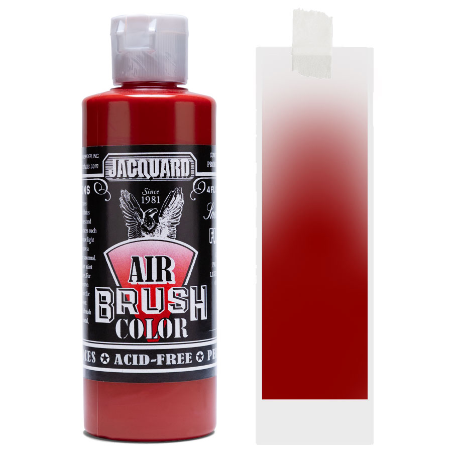 Jacquard Airbrush Sneaker Opaque 454 Fire Red Flasche Jacquard Airbrush Color Sneaker Opaque 454 Fire Red mit Farbmuster